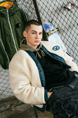 FLEECE MA-1 PADDED JACKET - BLUE
