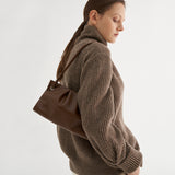 PLEATS SHOULDER BAG MINI_BROWN