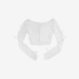 Jellyo Sleeve Slit String Cardigan