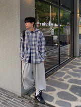 アバンチェックフードシャツ 3C