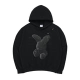ブラックファジーラビットフーディー BLACK