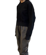 エンボスクロップドスウェット / Emboss Cropped Sweat-BLACK