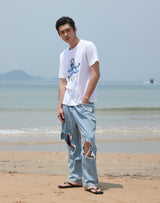 【OUTLET】グランマプリントレギュラーフィットTシャツ BLUE
