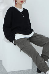 ラージVネックニット/Large V-Neck Knit (7color)
