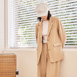 VA Square Stud Wool Newsboy Cap / Ivory