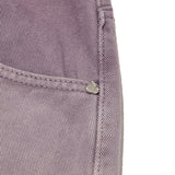 CHERRY GARMENT WASHING WIDE-FIT DENIM PANTS [PURPLE]
