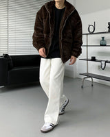 UI Mink Fur Turtleneck Zip-Up Jumper (5 colors)