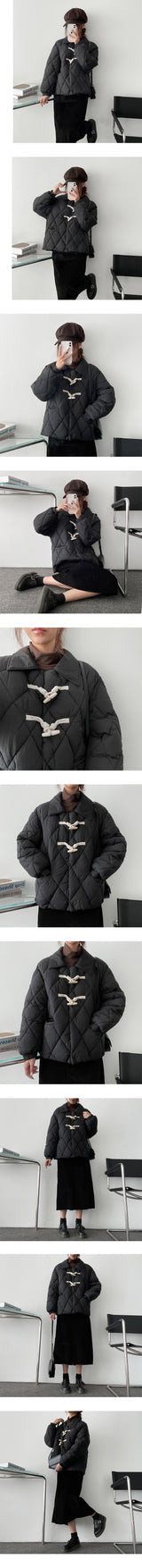 Tteokbokki button collar quilting padded