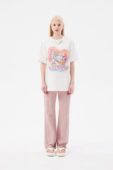 ウィッティバニートムボーイグラフィックTシャツ / WITTY BUNNY TOMBOY GRAPHIC T-SHIRT [WHITE]