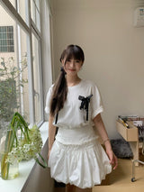 バレットコアリボンルーズフィットショートスリーブt