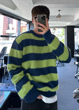 [premium] angora stripe knit