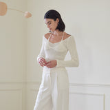 ホルターネックニットトップ/HALTER NECK KNIT TOP (WHITE)