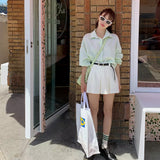 Pom pom seersucker shirt big check - bl