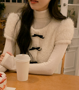 [SHOPPERMADE] クリスマスモヘアカーディガン+ベルベットリボン (3color)