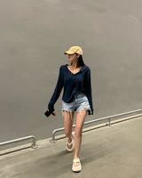 チャランスナップリブTシャツ