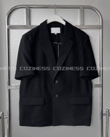 CR スローリネン半袖ジャケット / CR Slow Linen Half Sleeve Jacket (2 colors)