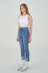 CLASS:y ストレートフィットロールアップハイスパンデックスジーンズ/CLASS:y STRAIGHT FIT ROLL UP HIGH SPANDEX JEAN [6865]