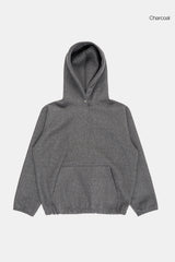 Banding raglan wool snap hoodie