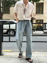 リオツータックワイドデニムパンツ / Rio Two-Tuck Wide Denim Pants (4 colors)