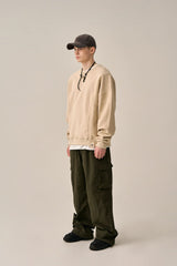 REVERSE PATTERN SWEATSHIRT-BEIGE