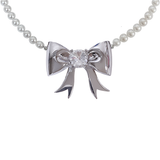 Big ribbon pearl necklace