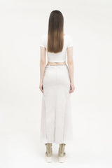 クロップドロゴTシャツ / [Seow] Croped logo T-shirts, white