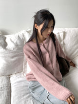 [Wool 20] Shabot Cozy Alpaca Round Knit Cardigan