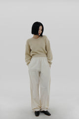 ウールバルーンVネックニット / Wool balloon V-neck knit (5color)