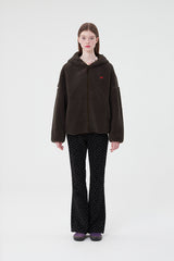 チェリーフリースフーディー付きジャンパー / CHERRY FLEECE HOODIE JUMPER [BROWN]
