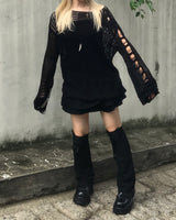 ビンテージパンクダメージロングニットウェア