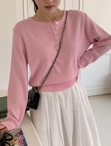 [SHOPPERMADE] ソフトハーフボタンニット (3color) (6698428596342)