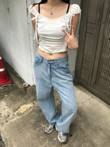Wander brushed denim pants