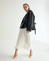 W.BYRDEYE WOOL BELTED CROPPED COAT - DARK GRAY (6636057788534)