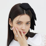 UNBALANCE BIG  RIBBON HAIRPIN _ BLACK