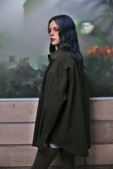 EARTH-COLOR PLEATS SHIRT (Dense Forest) / アースカラープリーツシャツ