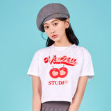 ツインアップルハートクロップTシャツ