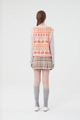 チェリーパターンニットベスト/ CHERRY PATTERN KNIT VEST [PINK]