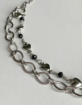 レイヤードハートチェーンブレスレット / Layered heart chain bracelet