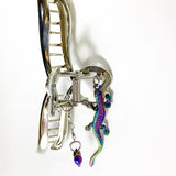 Rainbow lizard heart Hairpin (6672858382454)