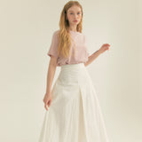 コットンプリーツAラインスカート / Cotton Pleats A-Line Long Skirt (Ivory)