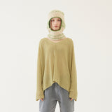 V-NECK KNIT TOP (GREEN) (6579697713270)