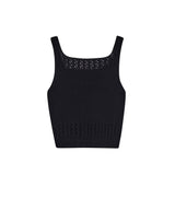 【OUTLET】フィッシュネットスクエアネックニットタンクトップ BLACK