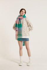 カラードチェックマフラー / COLORED CHECK MUFFLER_PINK