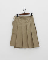 プリーツストリングラップスカート / Pleated string wrap skirt (2color)