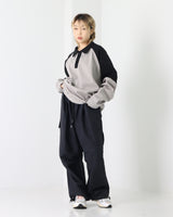カラーブロックボタンスウェットシャツ / Color Block Button Sweatshirt_2color