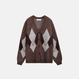 ASCLO Mohair Argyle V Cardigan (3color)