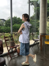 スラッシュデニムハーフパンツ