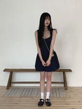 レノアハートネックミニスリーブレスワンピース/ Lenoa Heart Neck Mini Sleeveless One Piece
