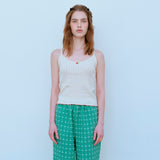 ローズノースリーブTシャツ / ROSE SLEEVELESS TEE, CREAM