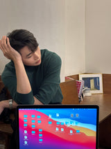LMN パリウォッシャブルハーフタートルネックニット